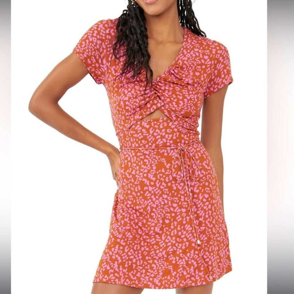 NWT Free People Wrap Dress Cheetah Print